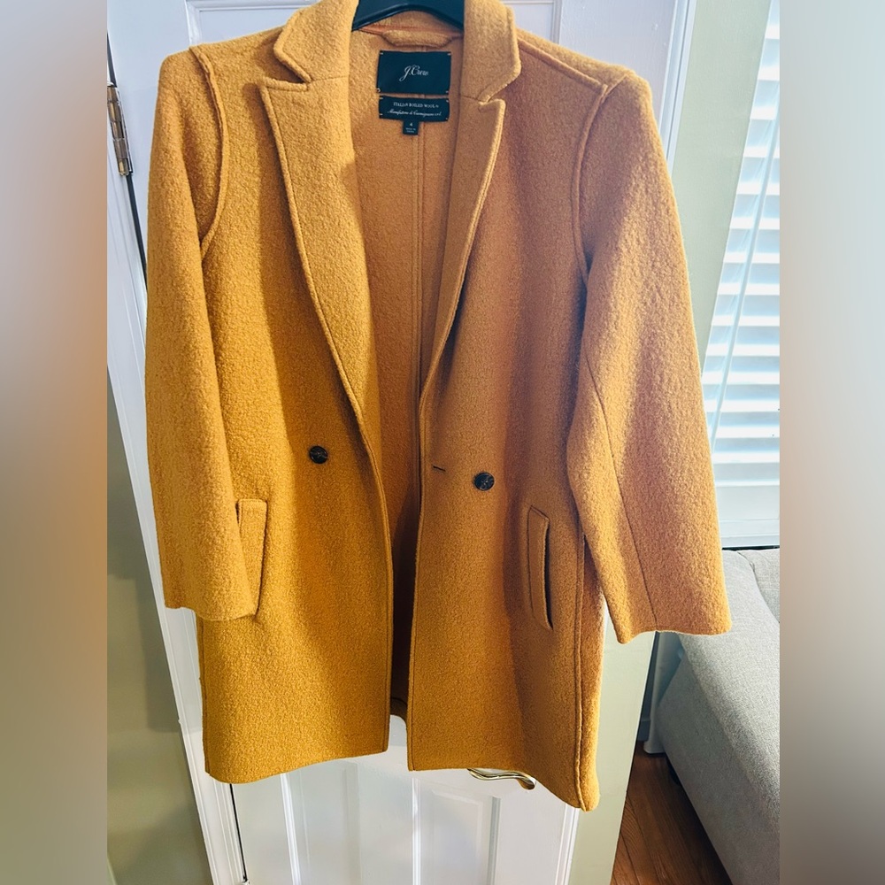 COPY - J. Crew Mustard Brownish-Yellow Trench Coat with Notched Lapels